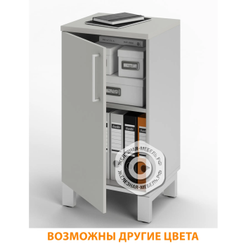 Шкаф для документов П-21.1 с замком (ЛДСП серый, каркас серый)