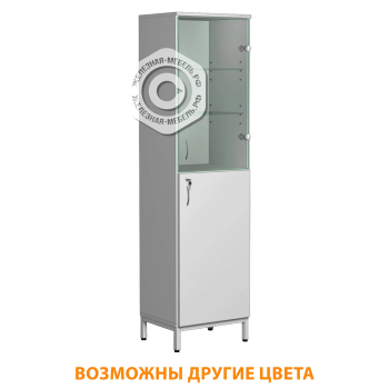 Шкаф для лабораторной посуды ШпЛП-1 (корпус ЛДСП серый, каркас серый)