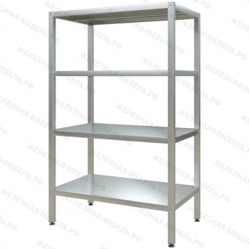 Стеллаж полочный СПЛп &laquo;Profi Inox&raquo; 1600х1000х600 (полка сплошная 4 шт.)