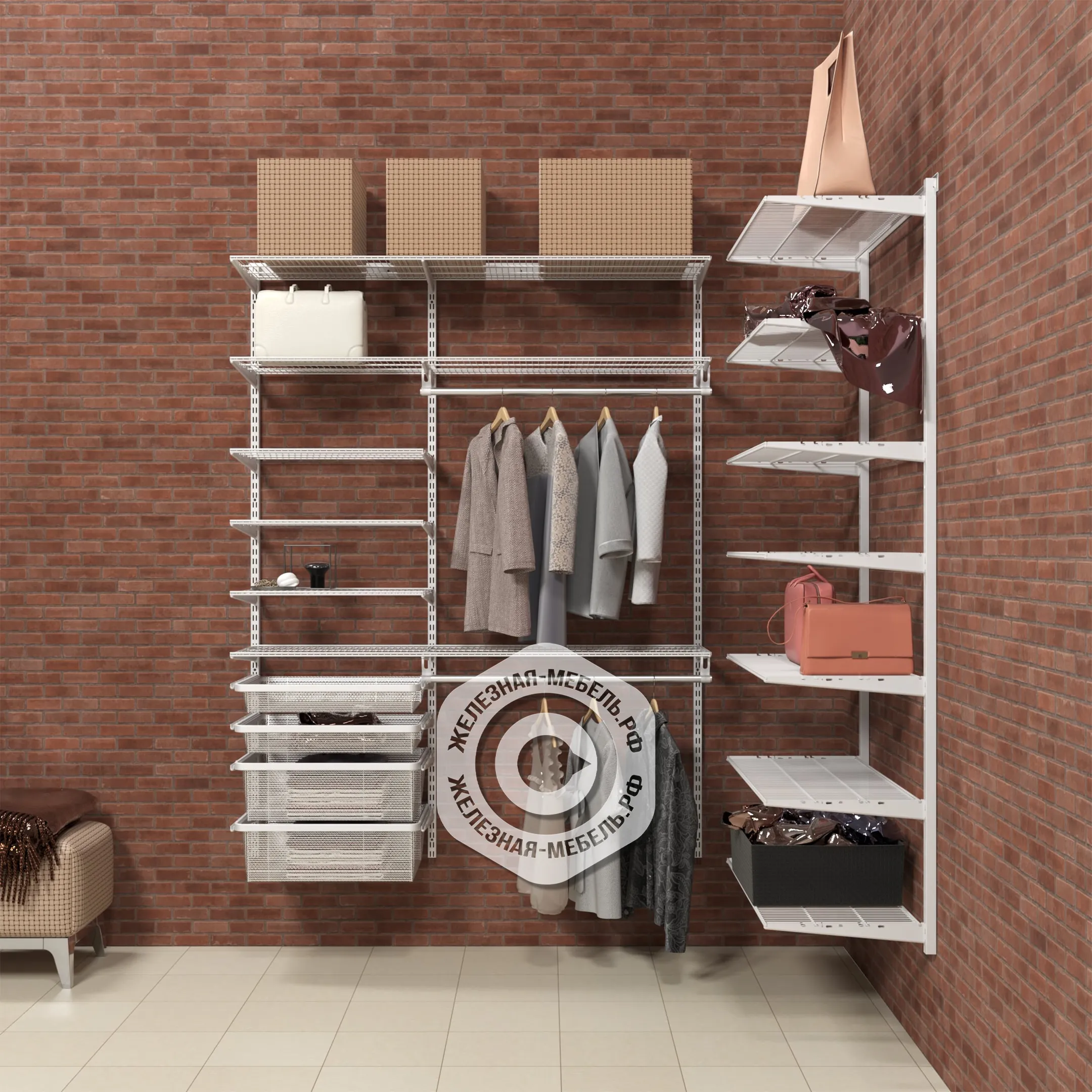 Гардеробная система ПРАКТИК Home Прихожая Large 2 белая