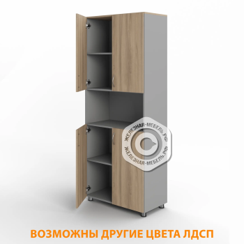Шкаф для документов ШД-28 (ЛДСП серый, дуб вотан)