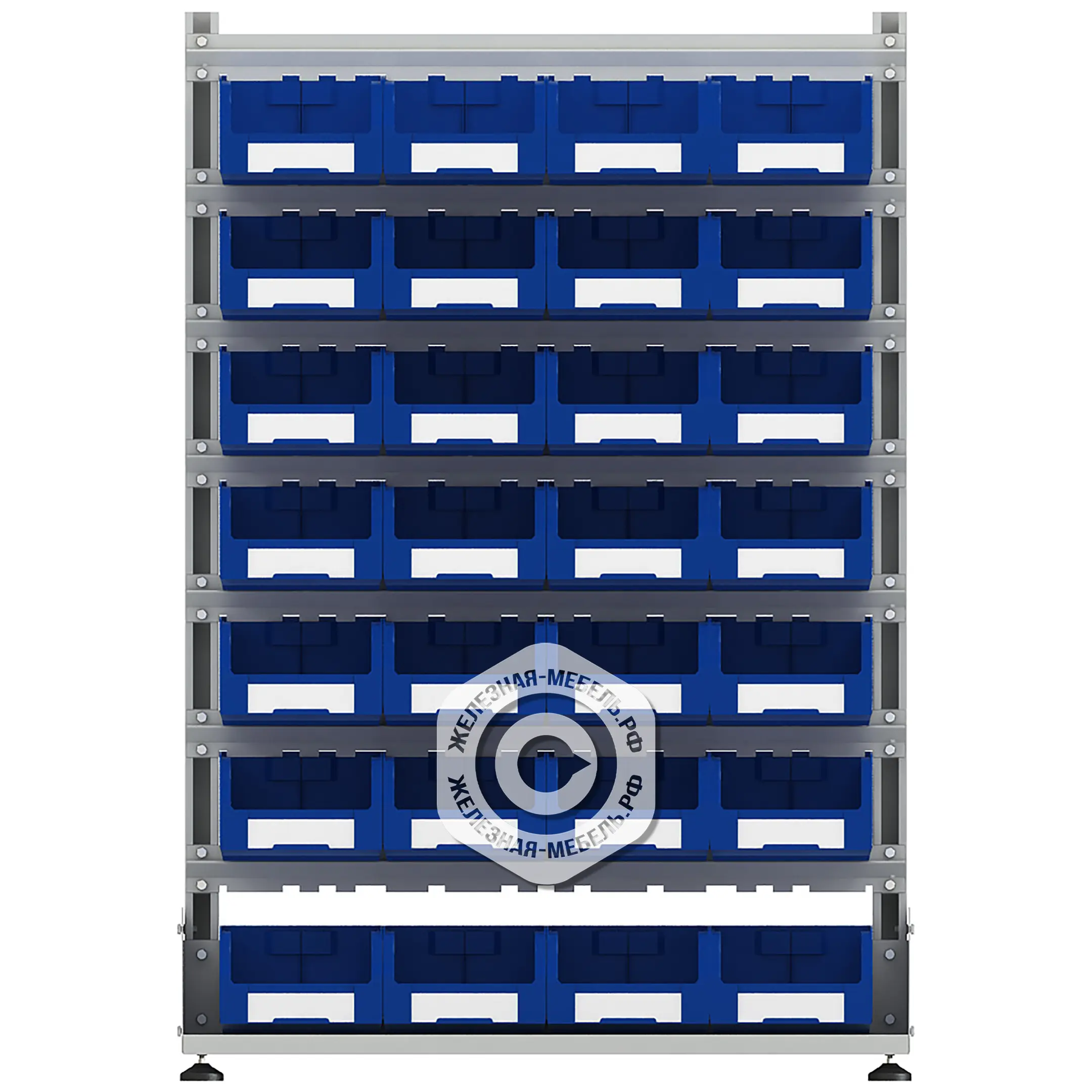 Стеллаж для пластиковых лотков SORTEX двухсторонний 1500x1000x800.03
