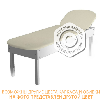 Кушетка физиотерапевтическая с подголовником КФТ (1950х800х550) (кожзам Эконом белый, каркас белый)