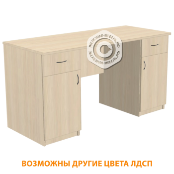 Стол рабочий с двумя тумбами СрТ-7.1 (ЛДСП дуб молочный)