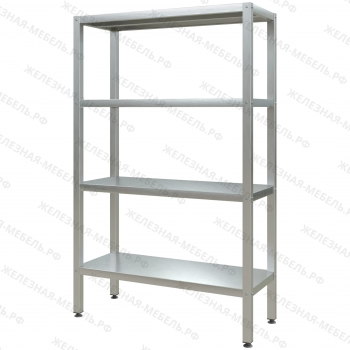 Стеллаж полочный СПЛп &laquo;Profi Inox&raquo; 1600х1000х400 (полка сплошная 4 шт.)