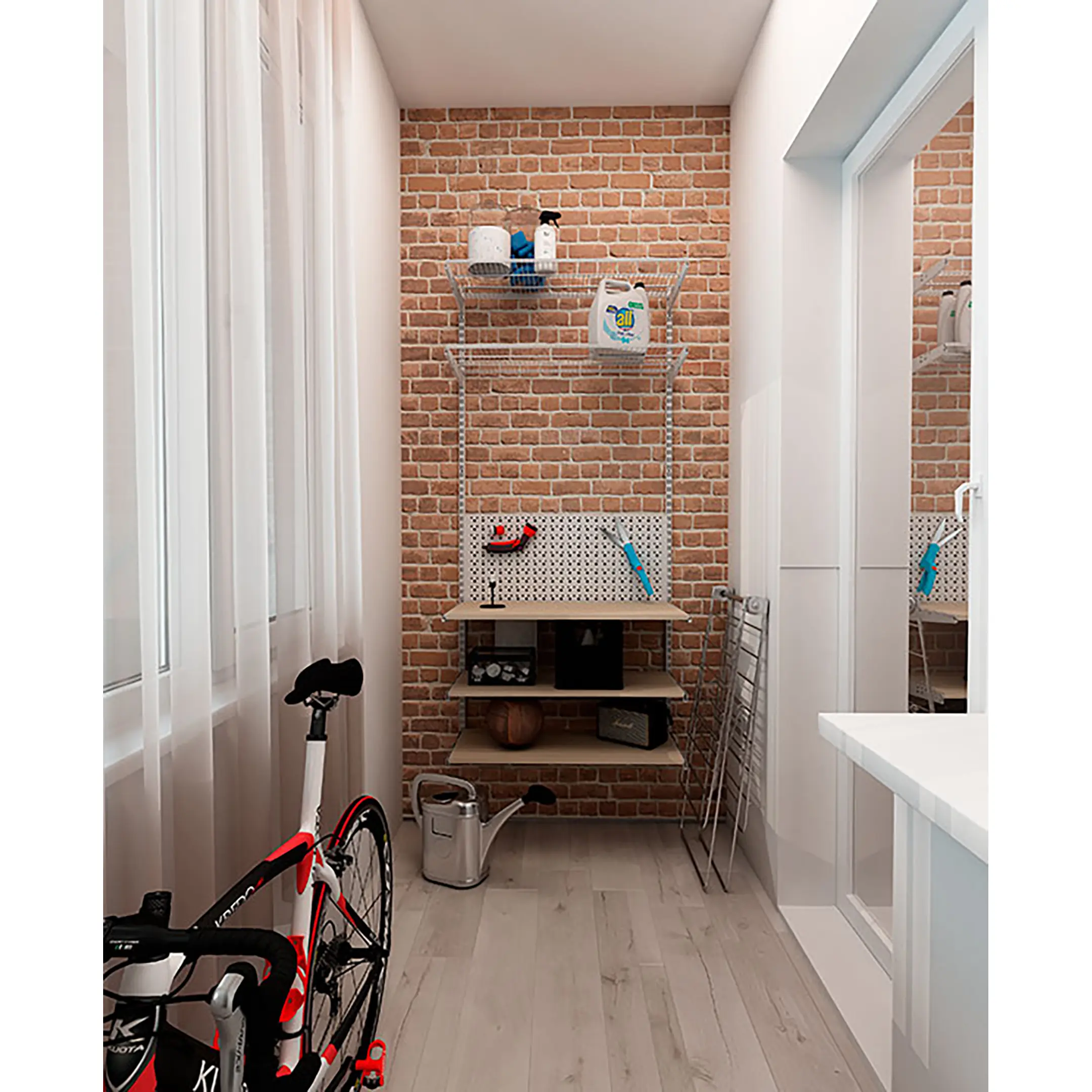 Гардеробная система ПРАКТИК Home Балкон 3 белая