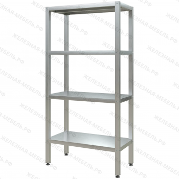 Стеллаж полочный СПЛп &laquo;Profi Inox&raquo; 1600х800х400 (полка сплошная 4 шт.)