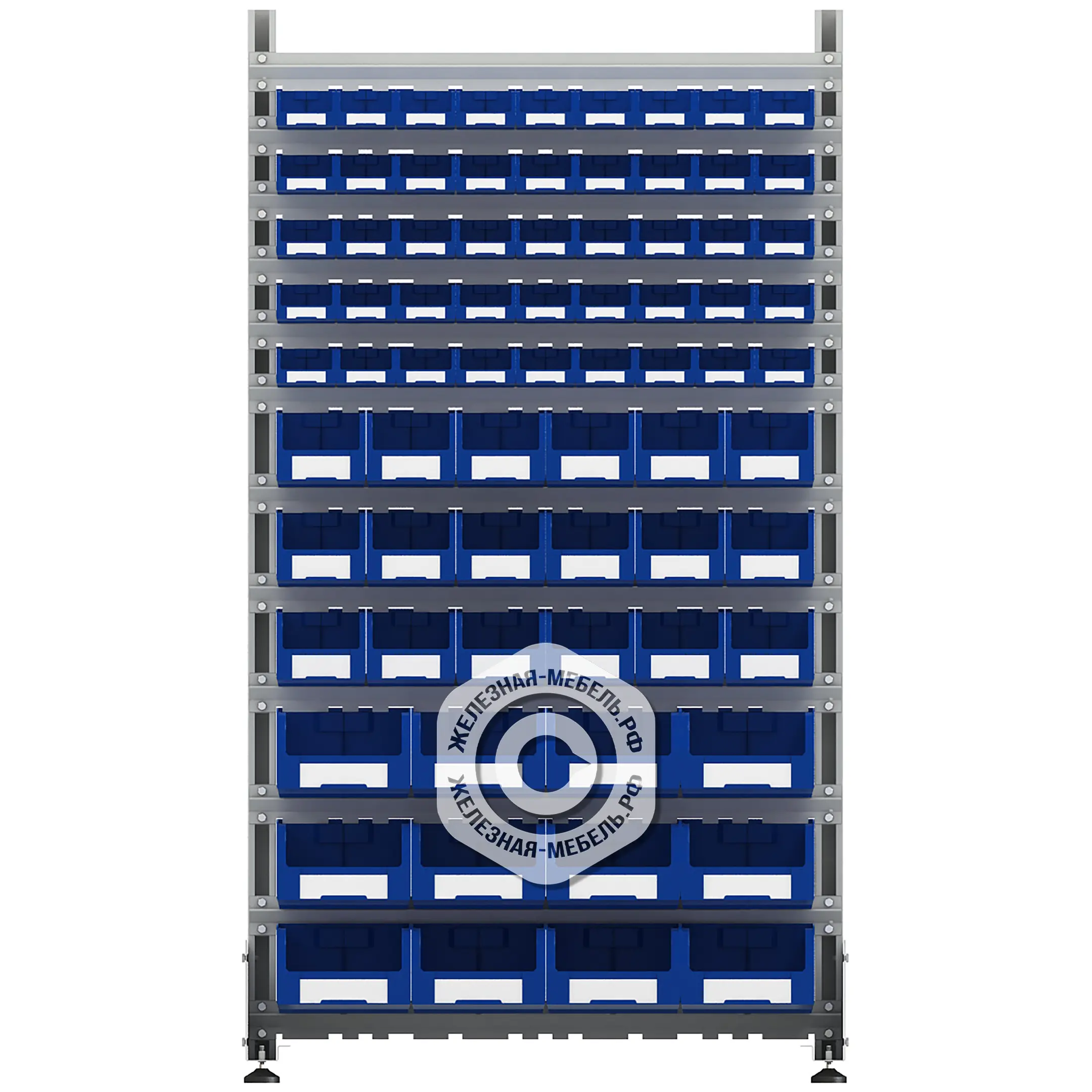 Стеллаж для пластиковых лотков SORTEX односторонний 1800x1000x450.06