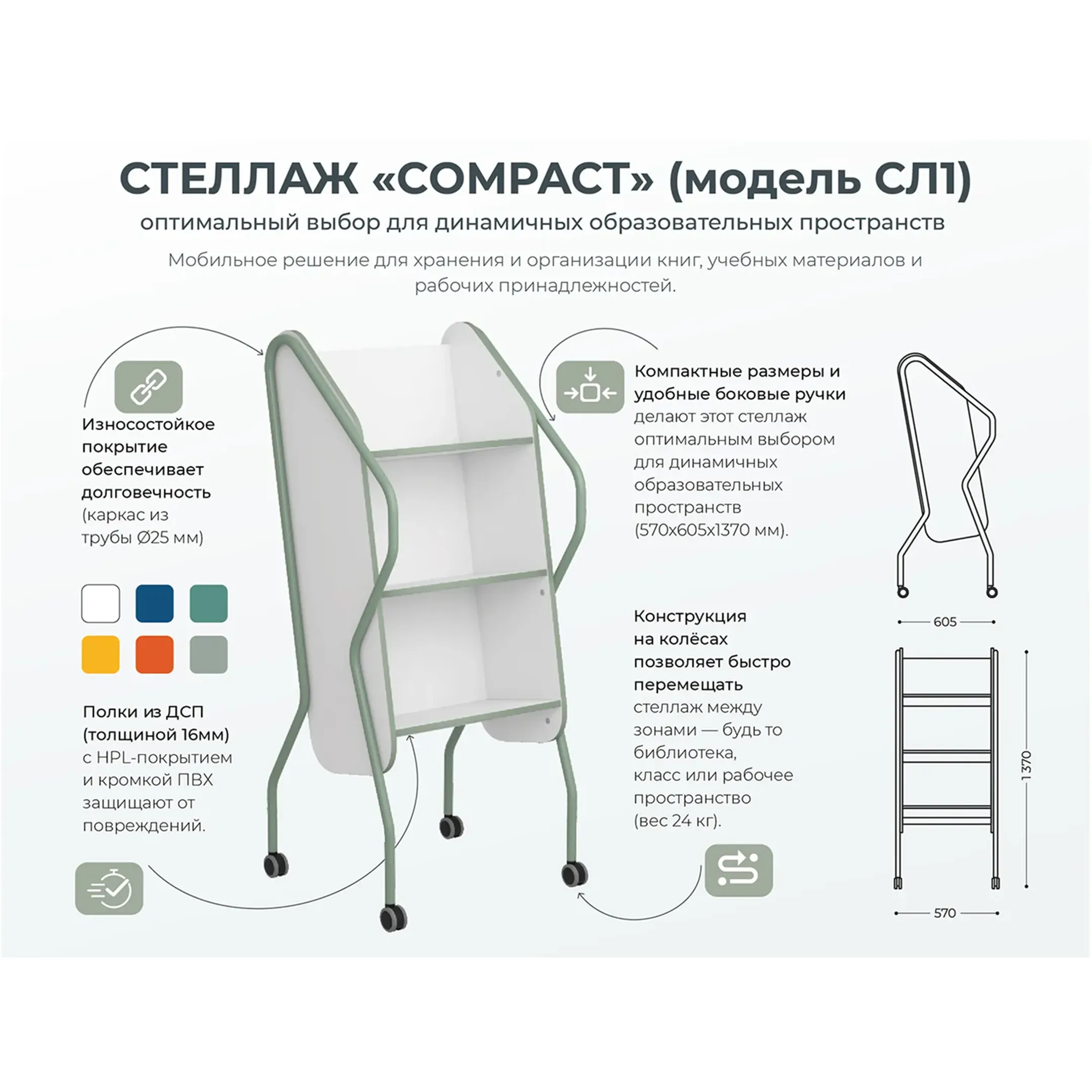 Школьный стеллаж Compact&nbsp;(модель СЛ1)