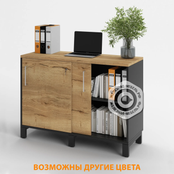 Шкаф для документов ШД-24.1 с замком (ЛДСП дуб вотан, каркас черный)