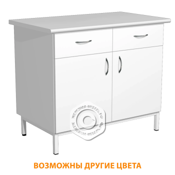 Тумба стационарная на металлокаркасе СЛ 11/2 (постформинг белый, ЛДСП белый, каркас белый)