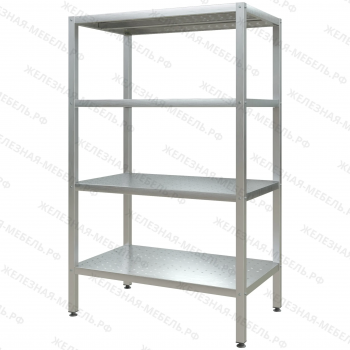 Стеллаж полочный СПЛп &laquo;Profi Inox&raquo; 1600х1000х600 (полка перфорация 4 шт.)
