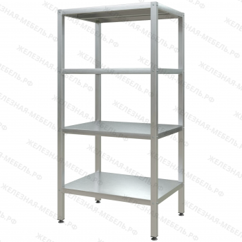 Стеллаж полочный СПЛп &laquo;Profi Inox&raquo; 1600х800х600 (полка сплошная 4 шт.)