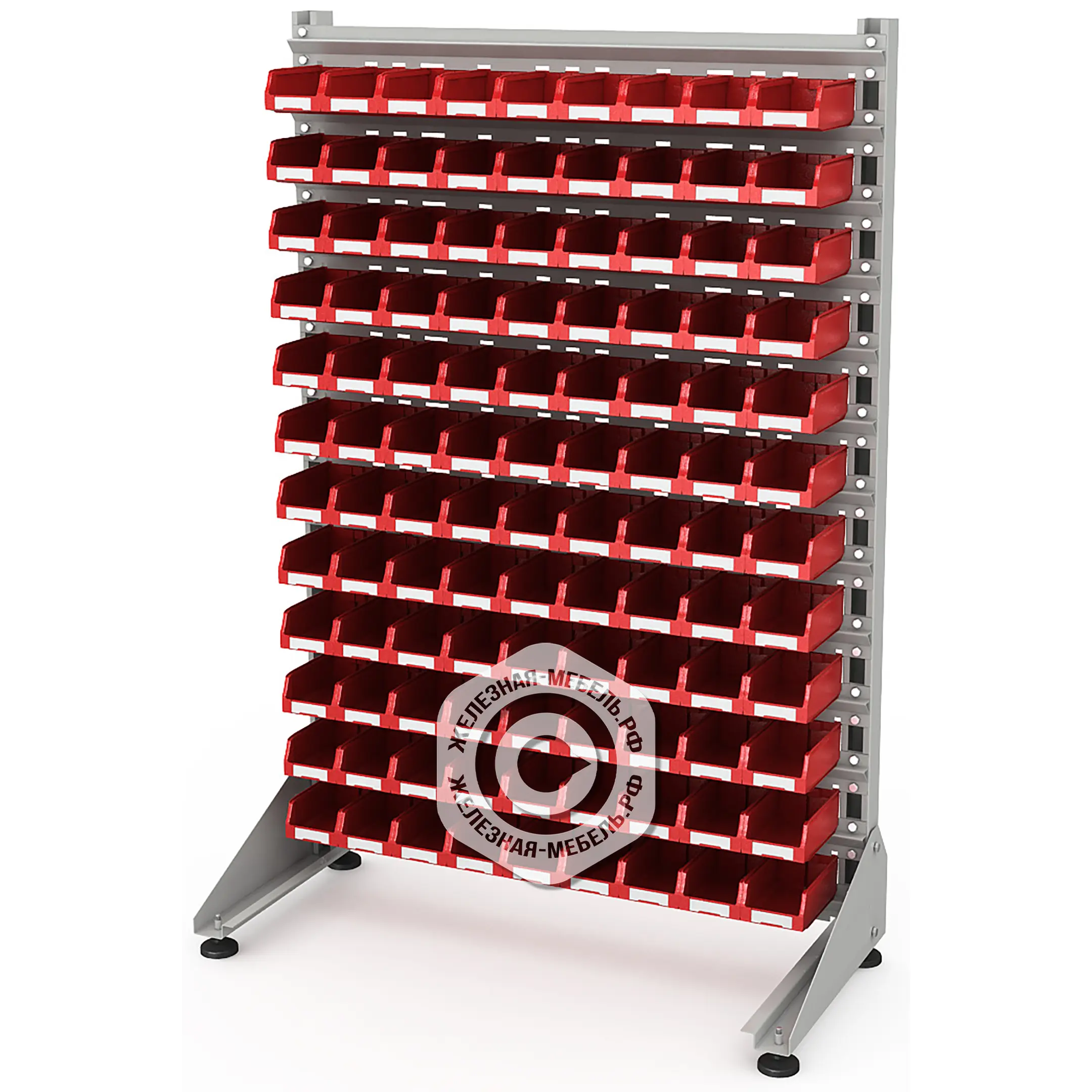 Стеллаж для пластиковых лотков SORTEX односторонний 1500x1000x450.01