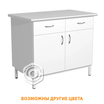 Стол-тумба СЛ-111/2 &laquo;Стандарт&raquo; (корпус ЛДСП белый, столешница постформинг белый, каркас белый)