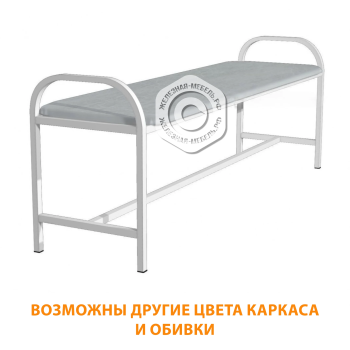 Банкетка трехместная БУ-3х (кожзам Эконом светло-серый, каркас белый)
