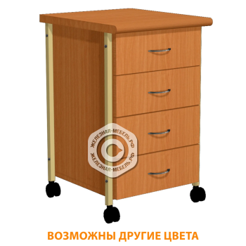 Тумба подкатная ТПМ-4 (постформинг бук, ЛДСП бук, каркас бежевый)