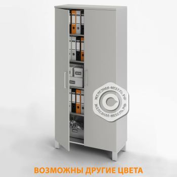 Шкаф для документов ШД-23.1 с замком (ЛДСП серый, каркас серый)