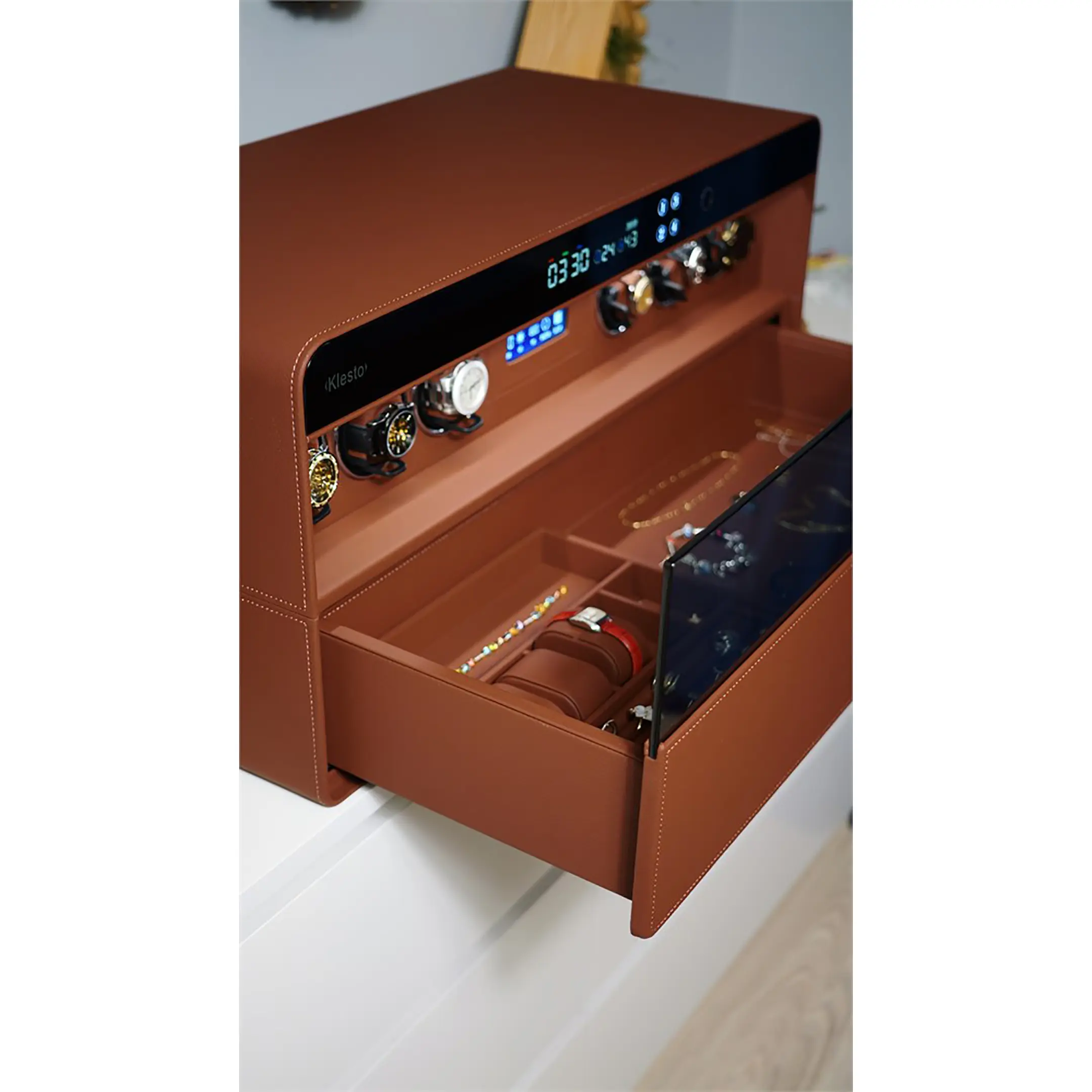 Сейф мебельный Klesto Smart JSM6 рубиновая кожа