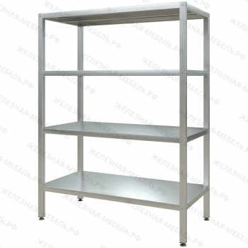 Стеллаж полочный СПЛп &laquo;Profi Inox&raquo; 1600х1200х600 (полка сплошная 4 шт.)
