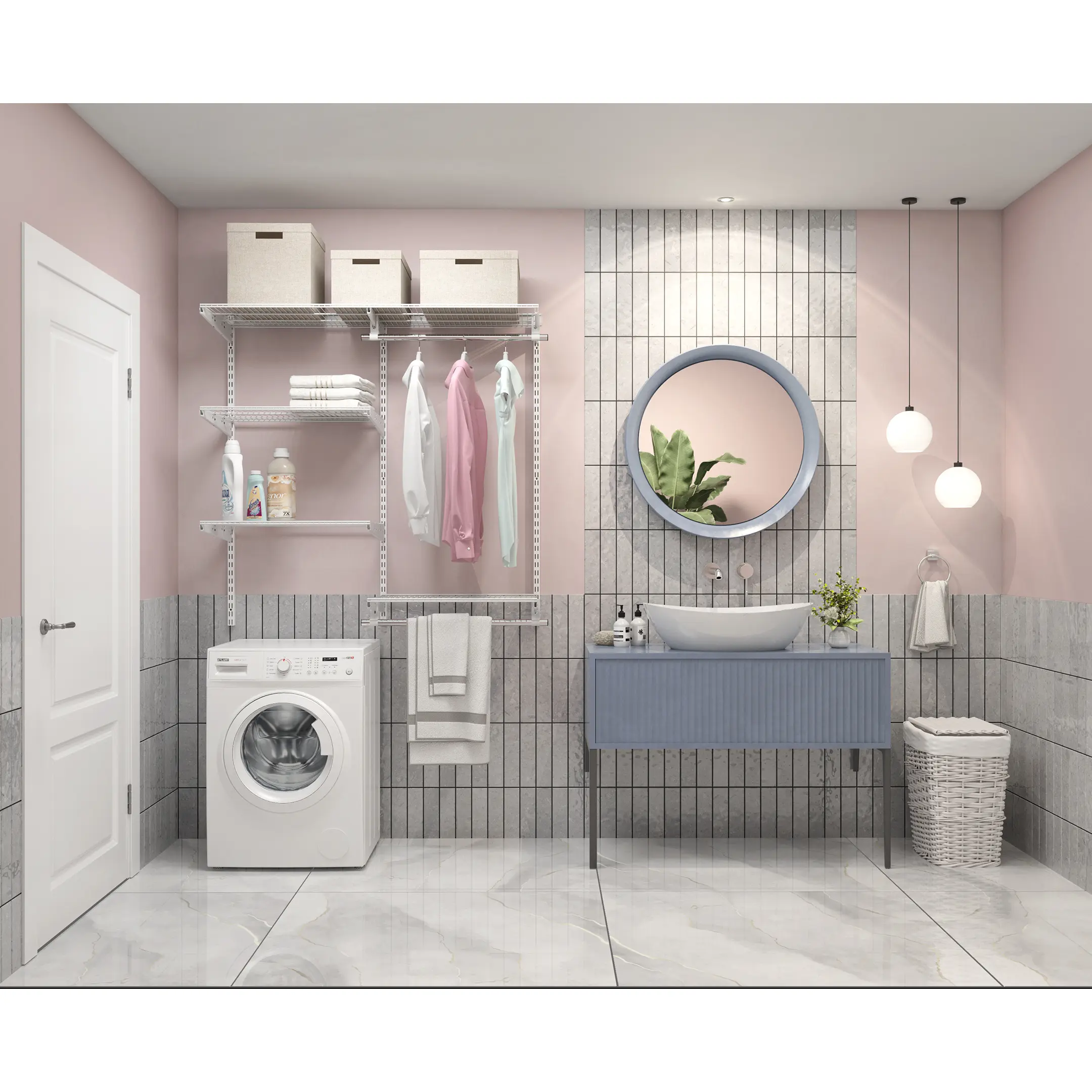 Гардеробная система ПРАКТИК Home Ванная 2 белая