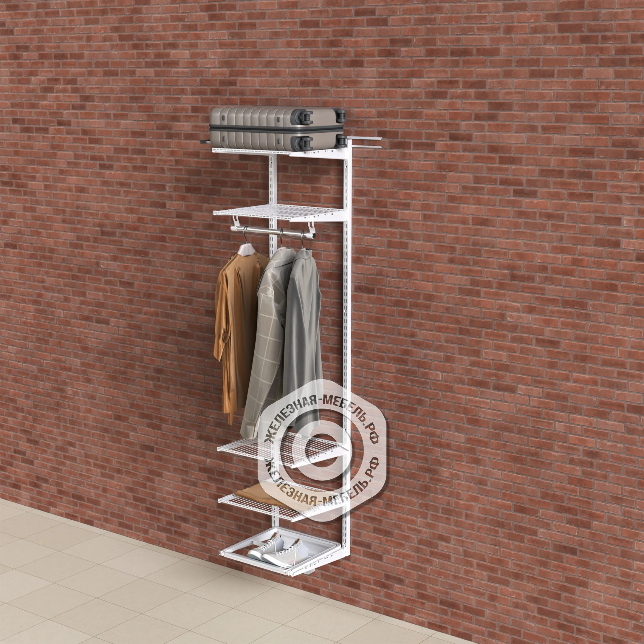 Гардеробная система ПРАКТИК Home Прихожая Medium 1 белая