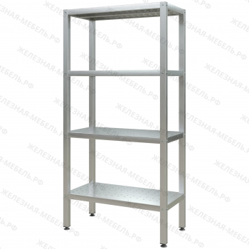 Стеллаж полочный СПЛп &laquo;Profi Inox&raquo; 1600х800х400 (полка перфорация 4 шт.)