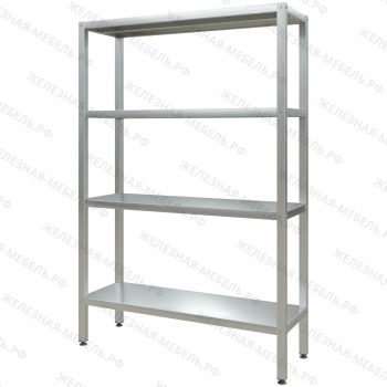 Стеллаж полочный СПЛп &laquo;Profi Inox&raquo; 1800х1200х400 (полка сплошная 4 шт.)