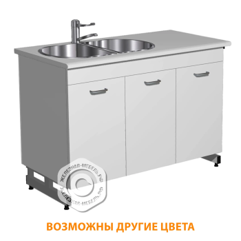 Стол-мойка СТм-206 &laquo;Премиум&raquo; 1200 (корпус ЛДСП серый, столешница постформинг серый, каркас серый)