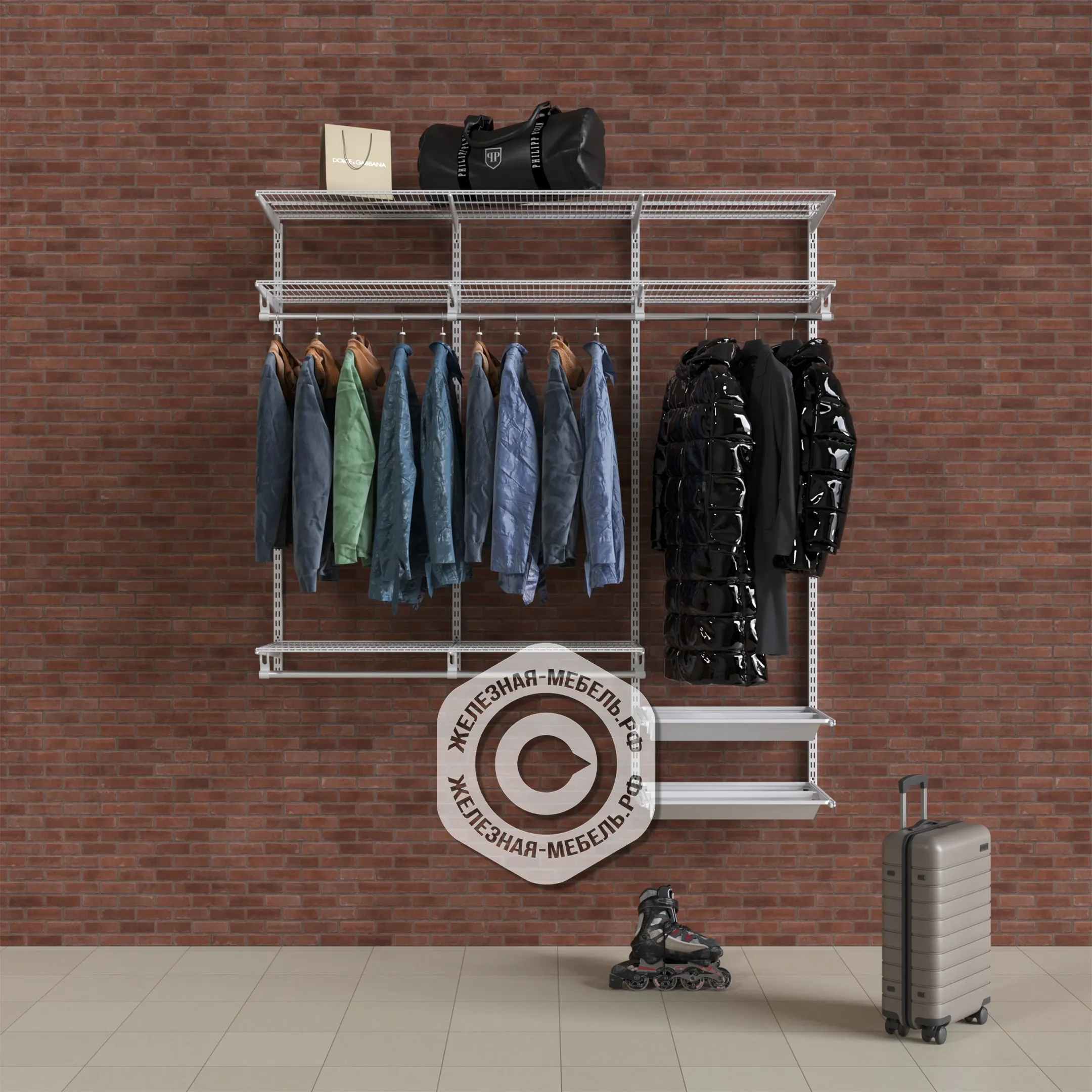 Гардеробная система ПРАКТИК Home Прихожая Medium 15 белая