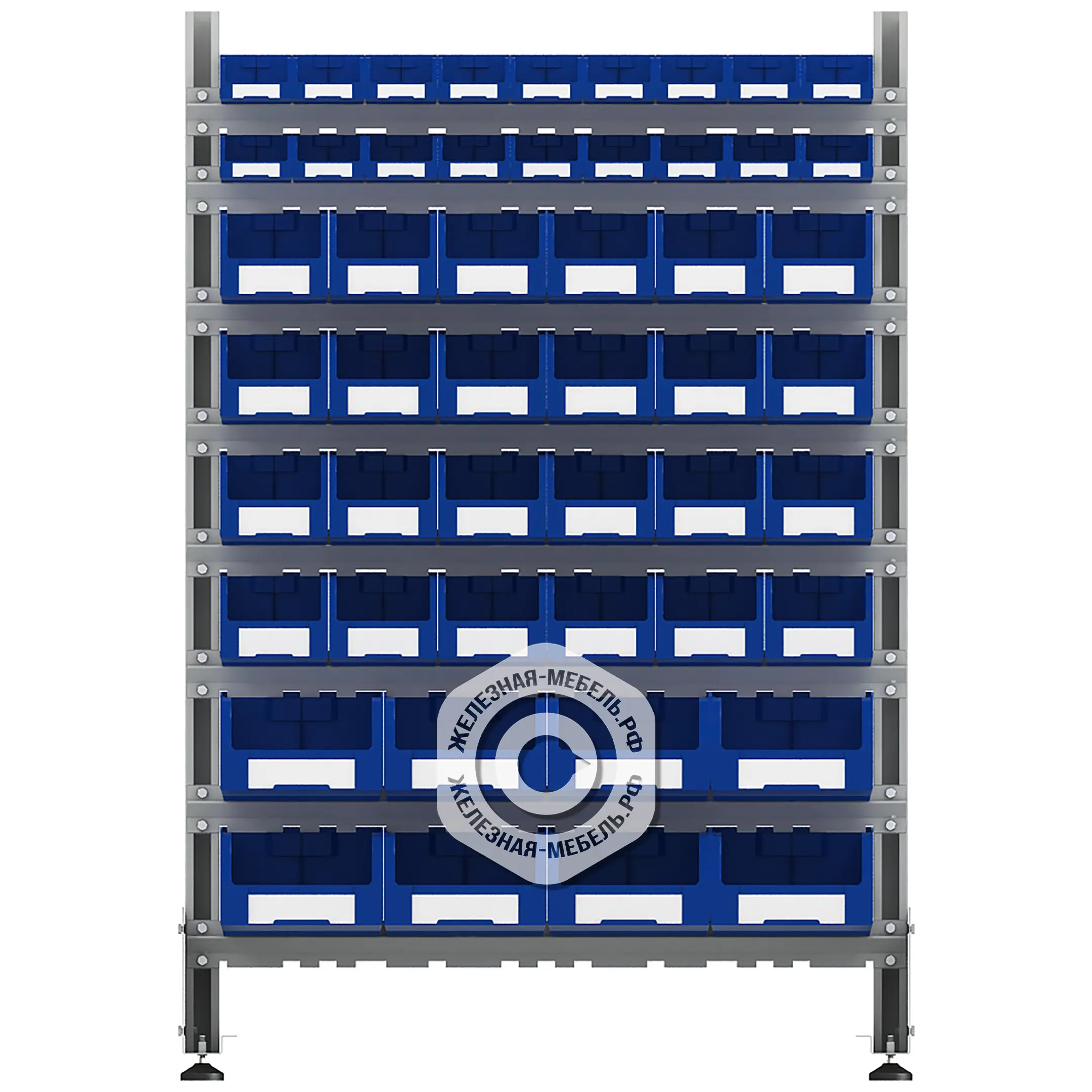 Стеллаж для пластиковых лотков SORTEX односторонний 1500x1000x450.06