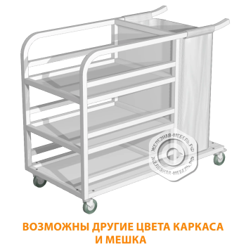 Тележка для белья ТБ-1 (кожзам Эконом белый, каркас белый)