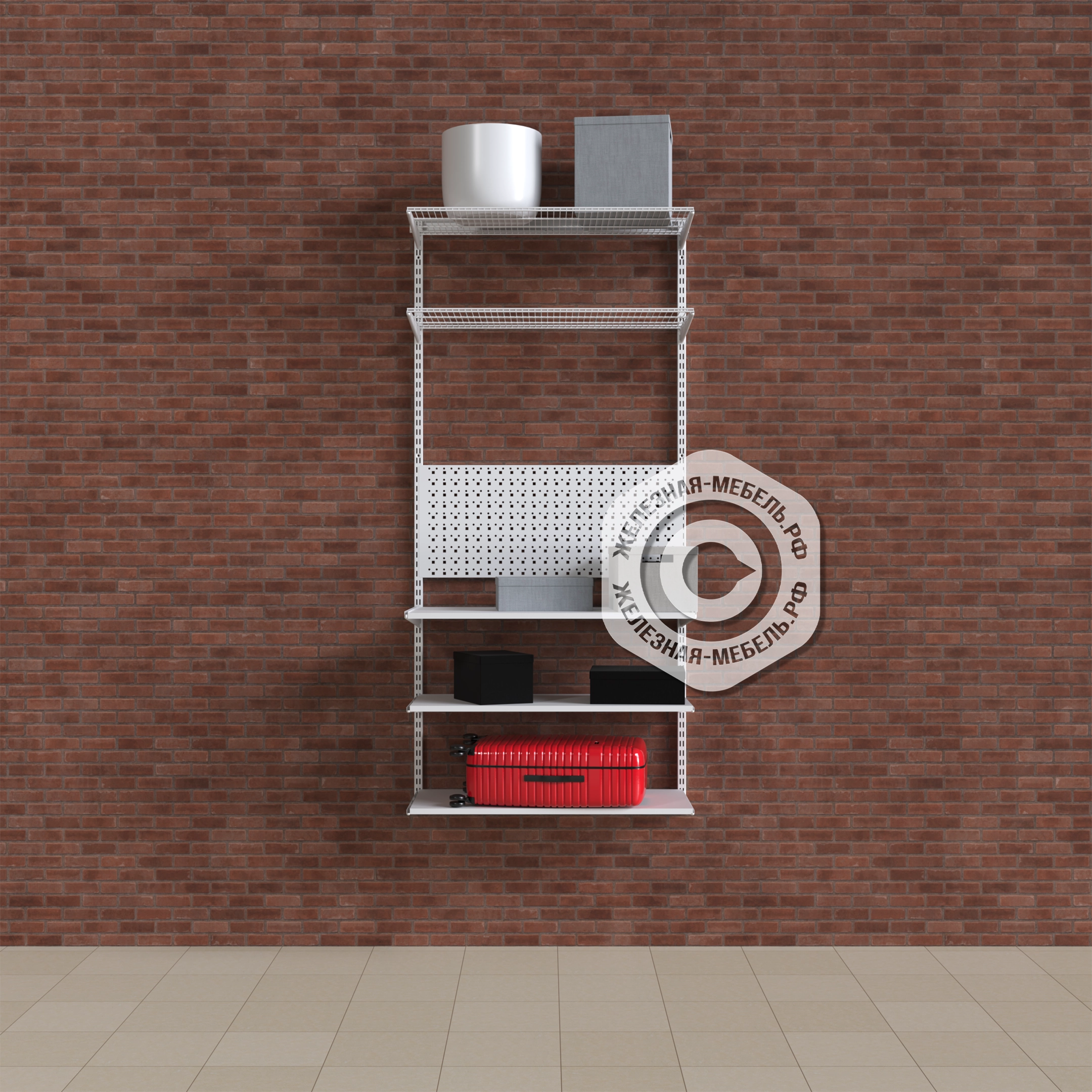 Гардеробная система ПРАКТИК Home Балкон 3 белая