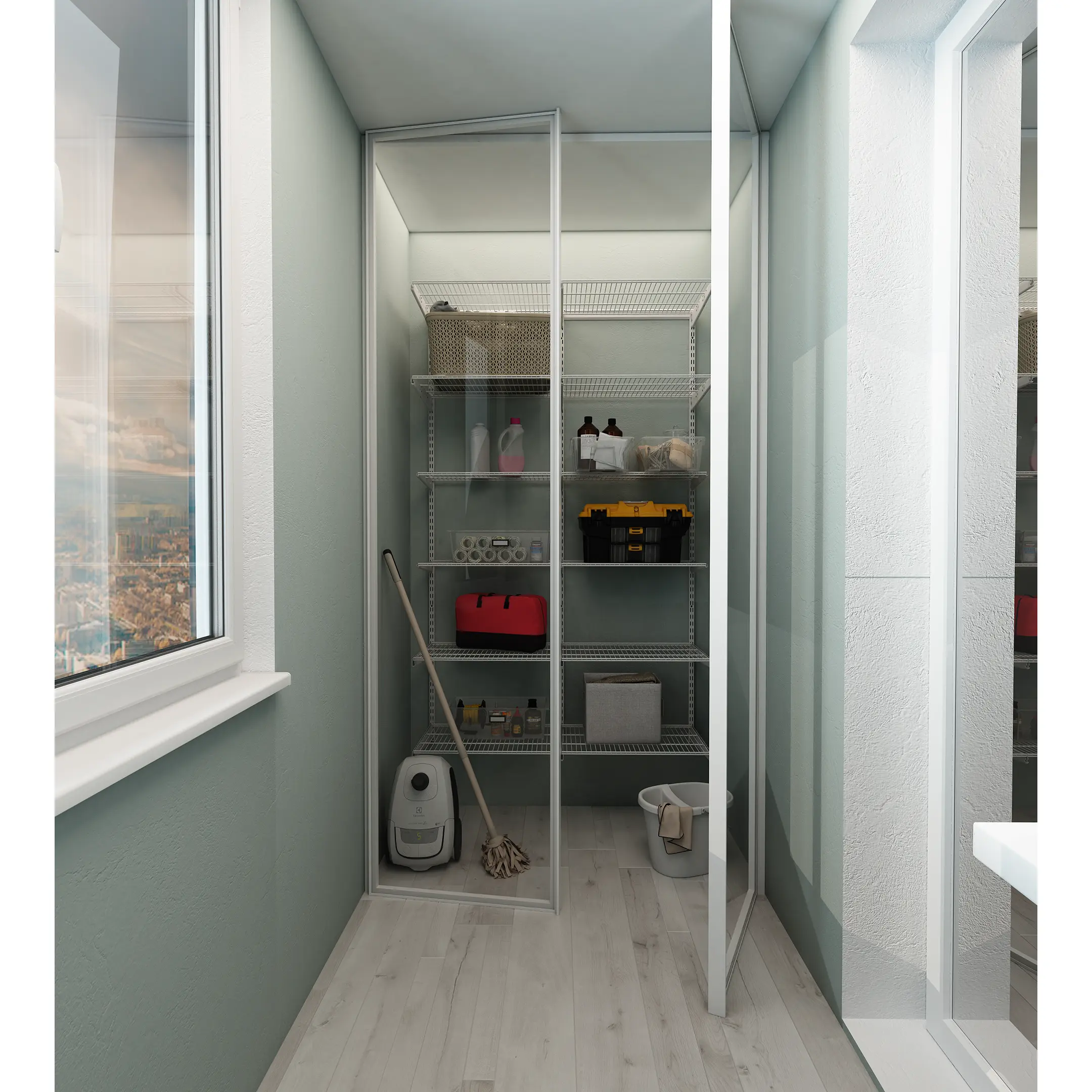 Гардеробная система ПРАКТИК Home Балкон 1 белая