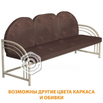 Диван трехместный Д-3 (кожзам Эконом коричневый, каркас бежевый)