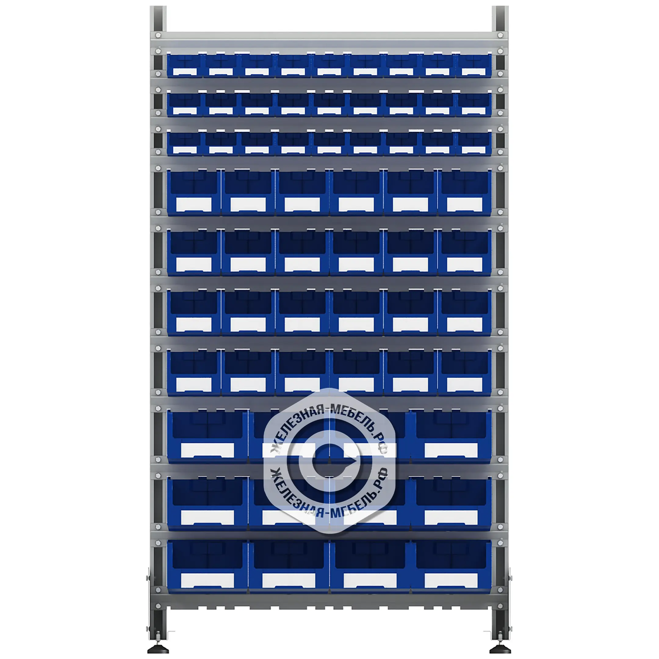 Стеллаж для пластиковых лотков SORTEX односторонний 1800x1000x450.05