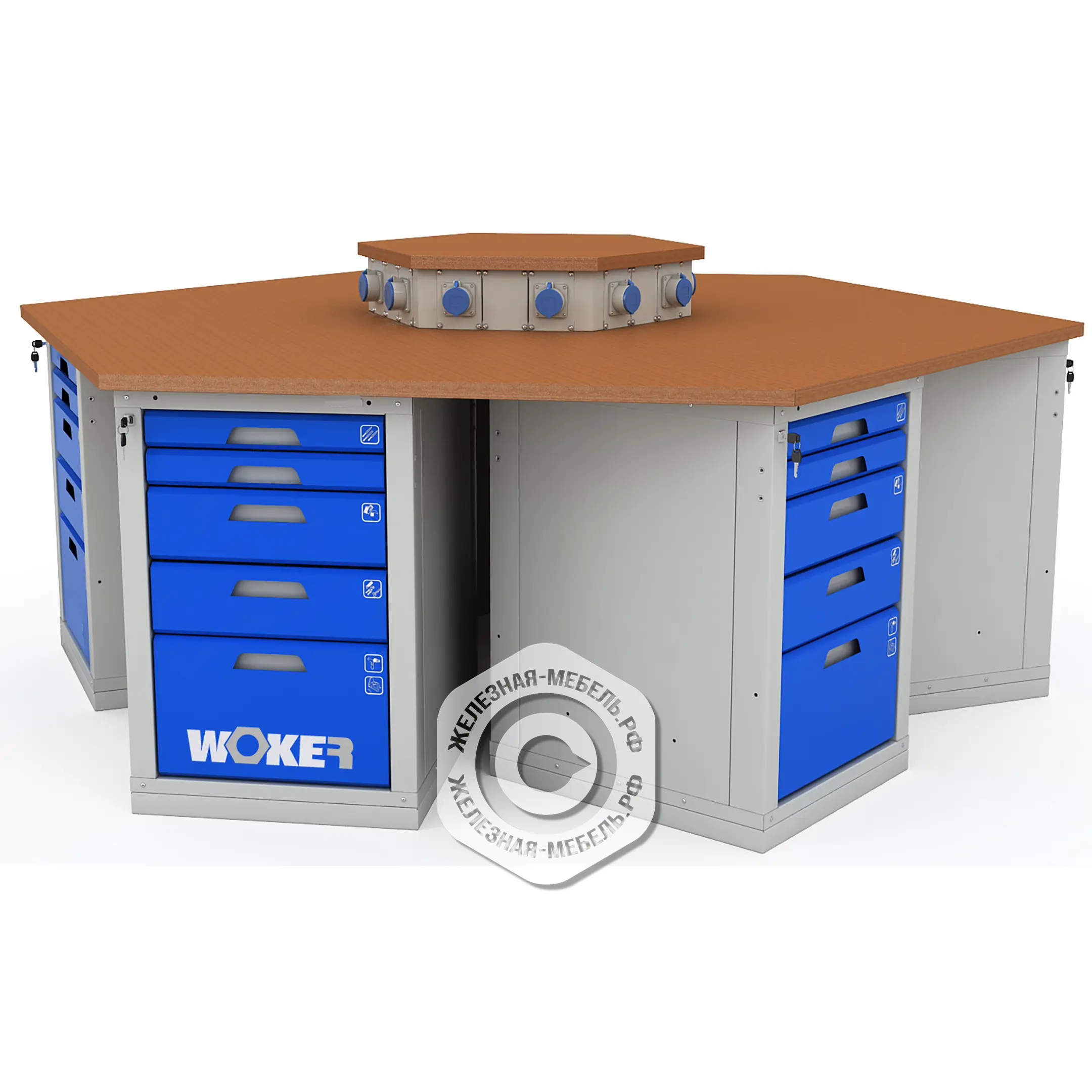 Верстак шеститумбовый WOKER PRO 6005.2500