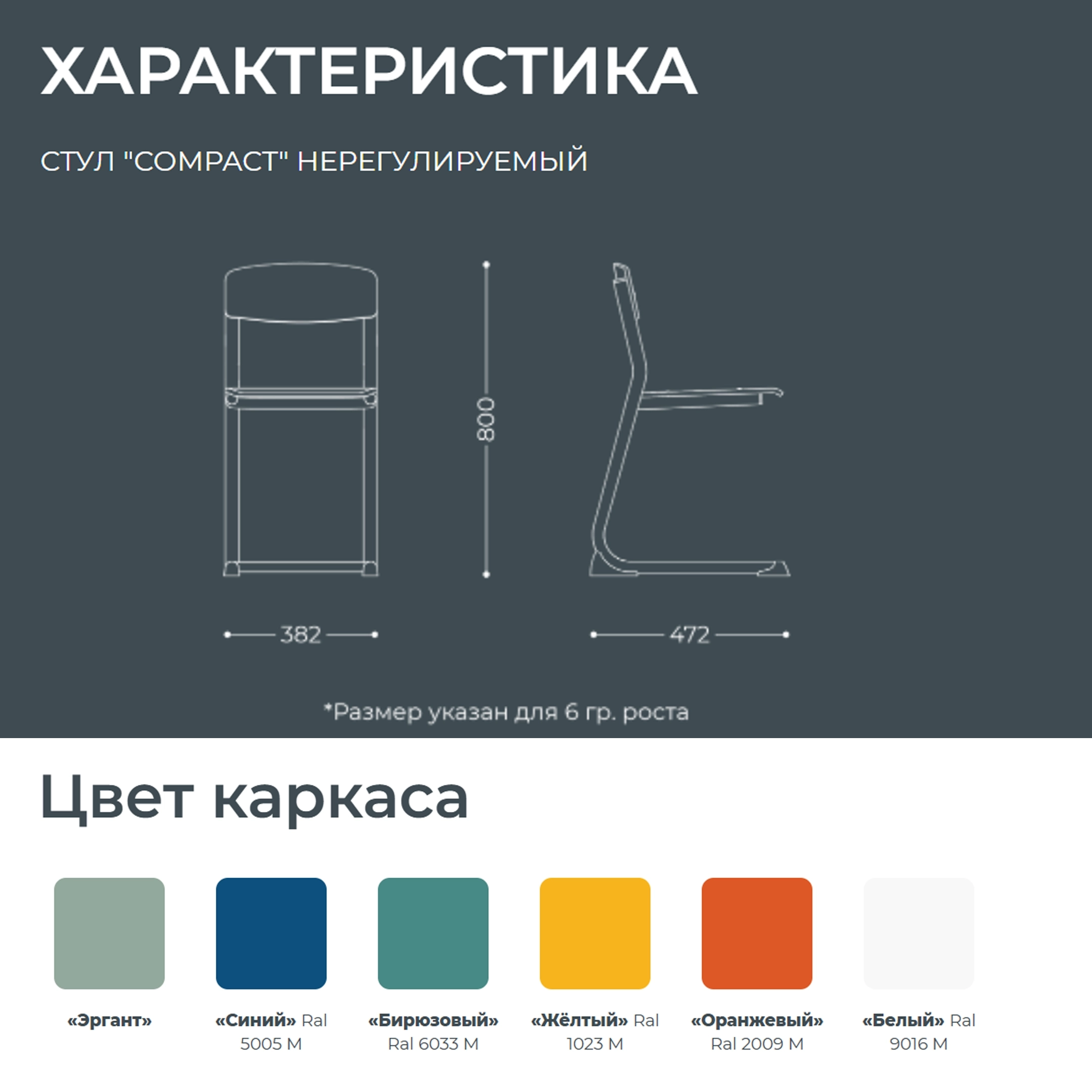 Школьный стул Compact (модель СШ3/1)