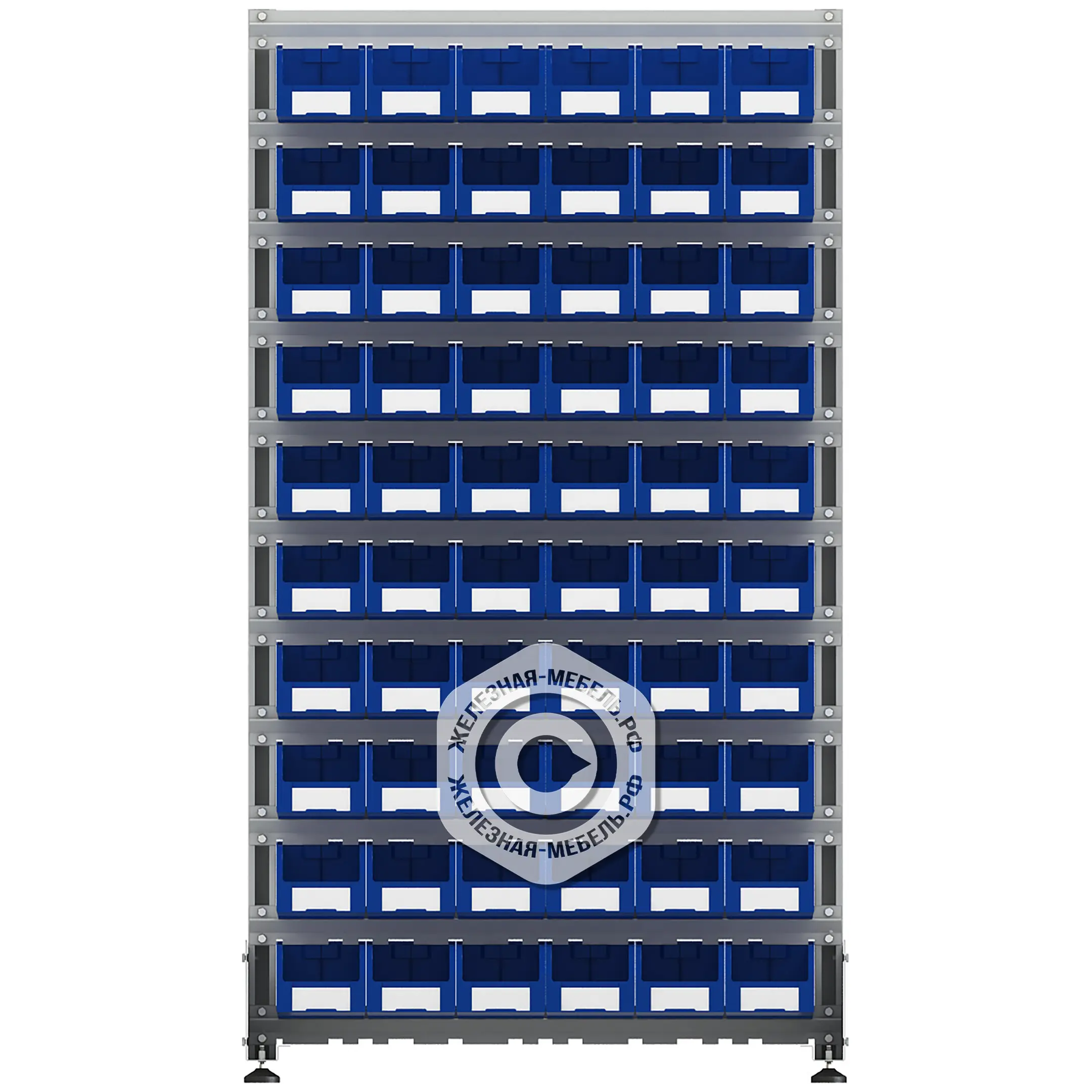Стеллаж для пластиковых лотков SORTEX односторонний 1800x1000x450.02