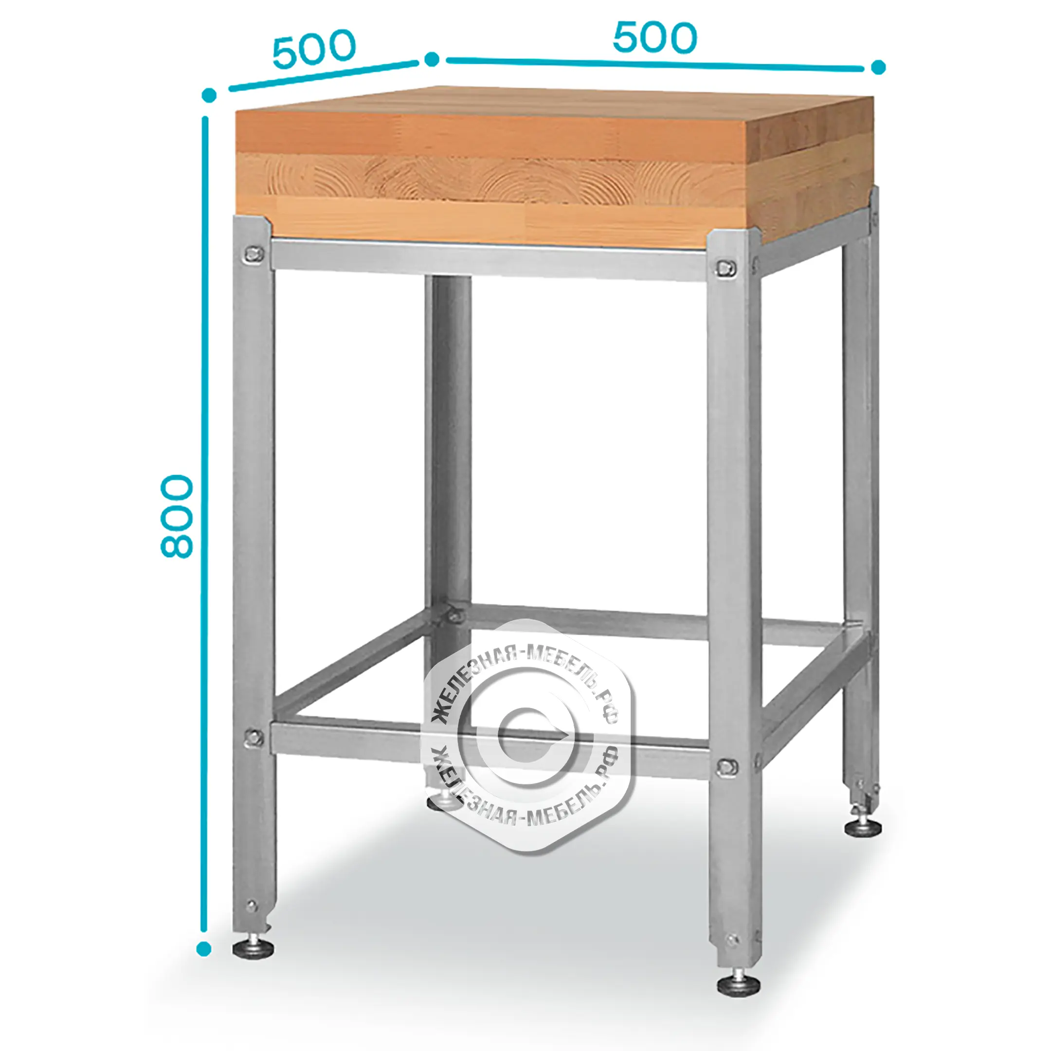 Подставка для рубки мяса ПДМн - 800х500х500 &laquo;Norma Inox&raquo;