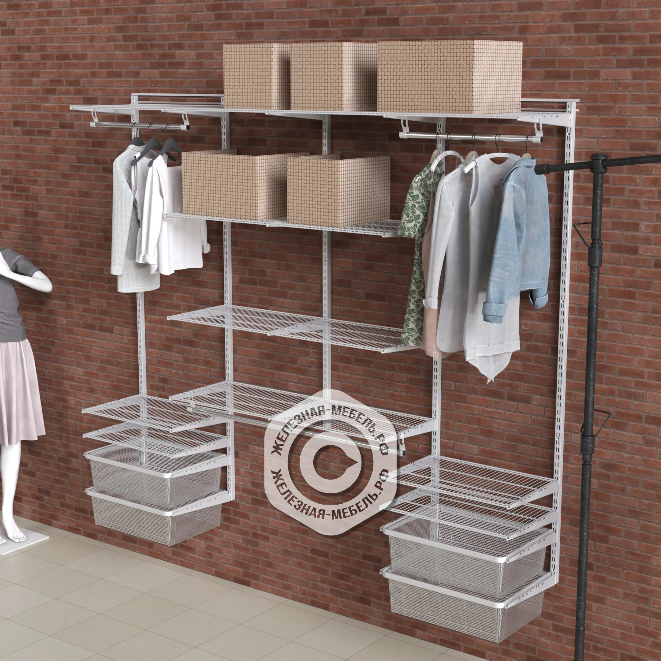 Гардеробная система ПРАКТИК Home Прихожая Large 14 белая