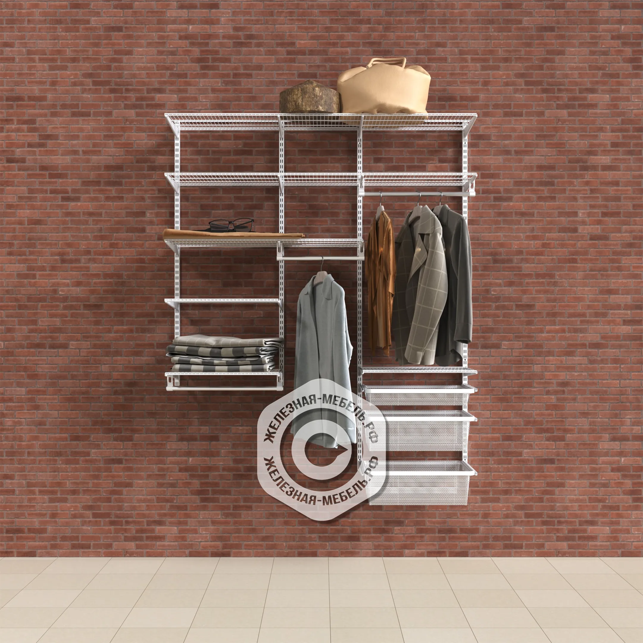 Гардеробная система ПРАКТИК Home Прихожая Medium 13 белая