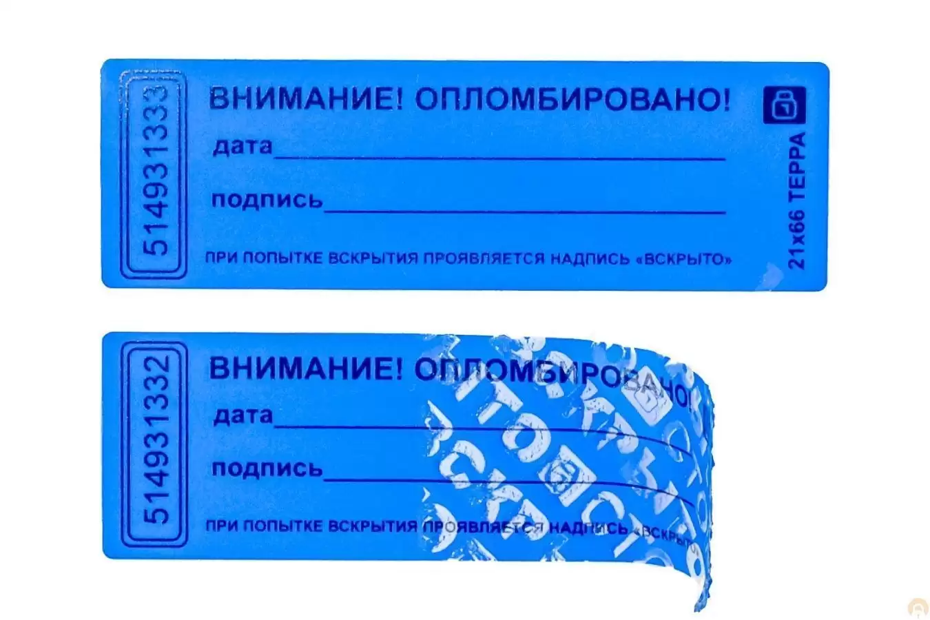 Пломба-наклейка Терра 21х66