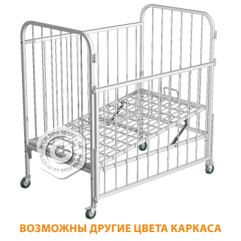 Кровать детская (1-5 лет) с ограждением КДФ (каркас белый), матрац