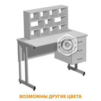 Стол лабораторный для микроскопирования СМ-201 &laquo;Премиум&raquo; (столеш. постформинг серый, каркас серый)