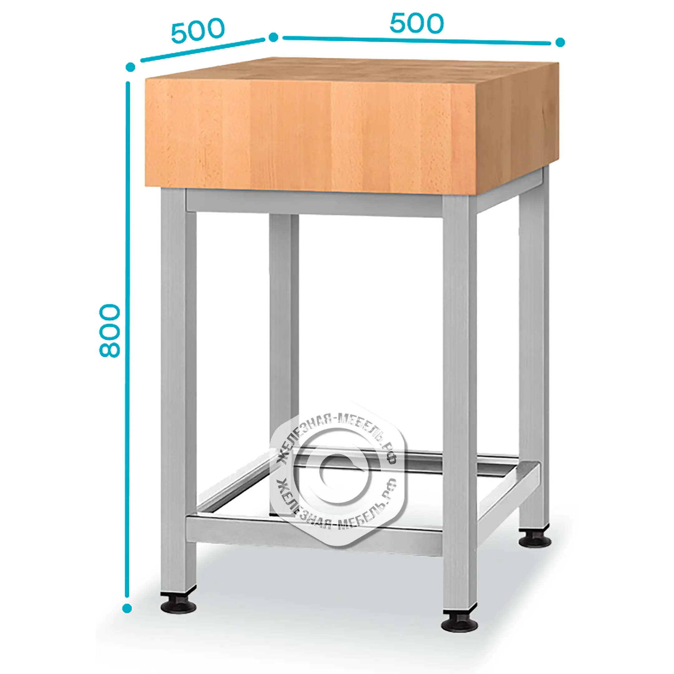 Подставка для рубки мяса ПДМн - 800х500х500 &laquo;Profi Inox&raquo;