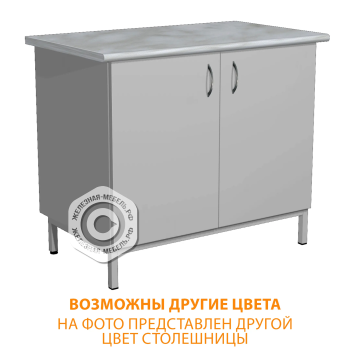 Стол-тумба СЛ-111 &laquo;Стандарт&raquo; (корпус ЛДСП серый, столешница постформинг серый, каркас серый)