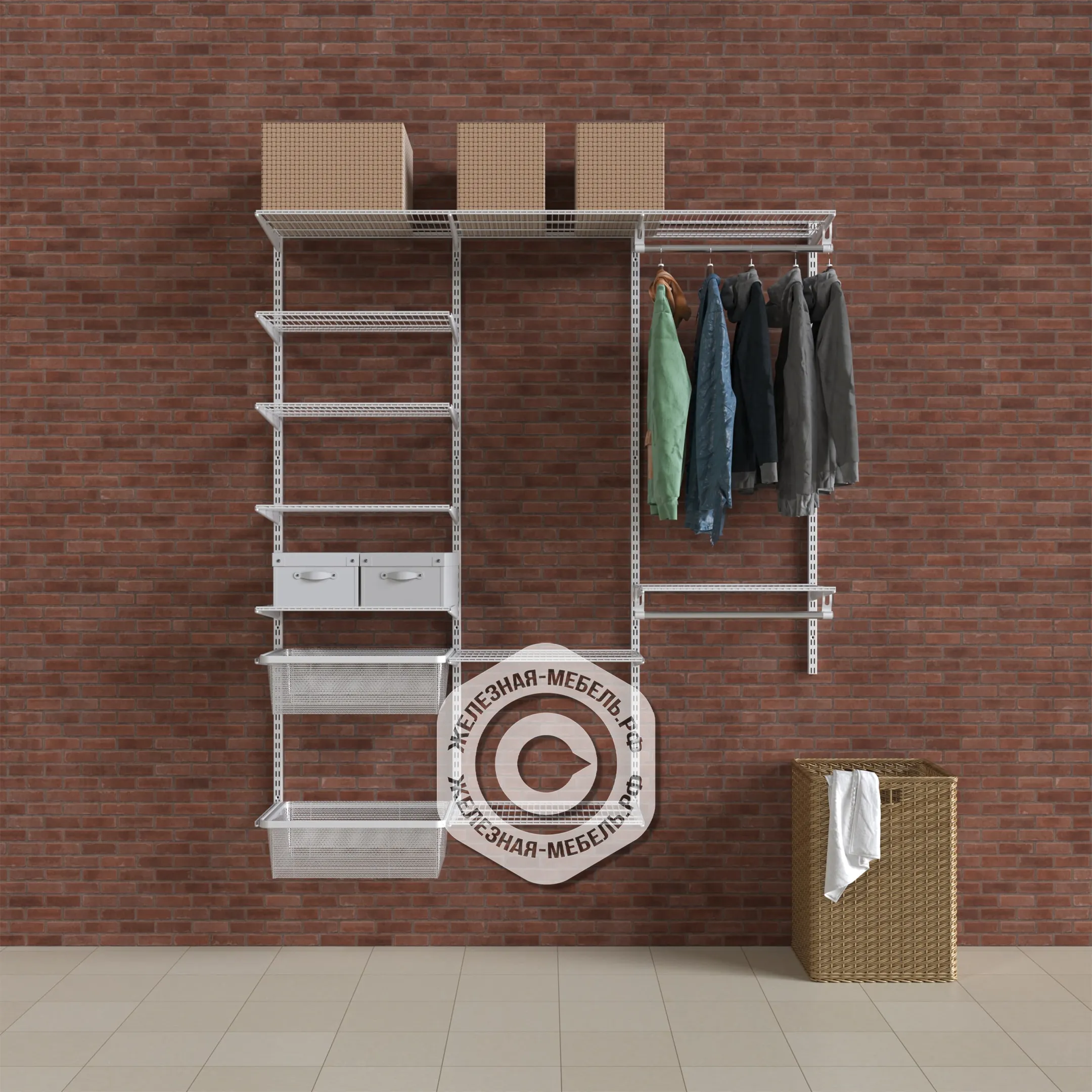 Гардеробная система ПРАКТИК Home Прихожая Medium 16 белая