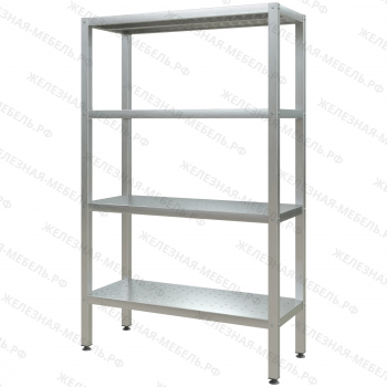 Стеллаж полочный СПЛп &laquo;Profi Inox&raquo; 1600х1000х400 (полка перфорация 4 шт.)