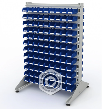 Стеллаж для пластиковых лотков SORTEX двухсторонний 1500x1000x800.01
